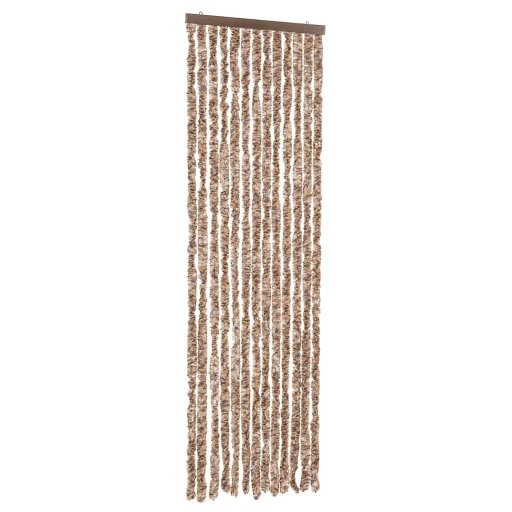 Fluegardin beige og mørkebrun 56x200 cm chenille
