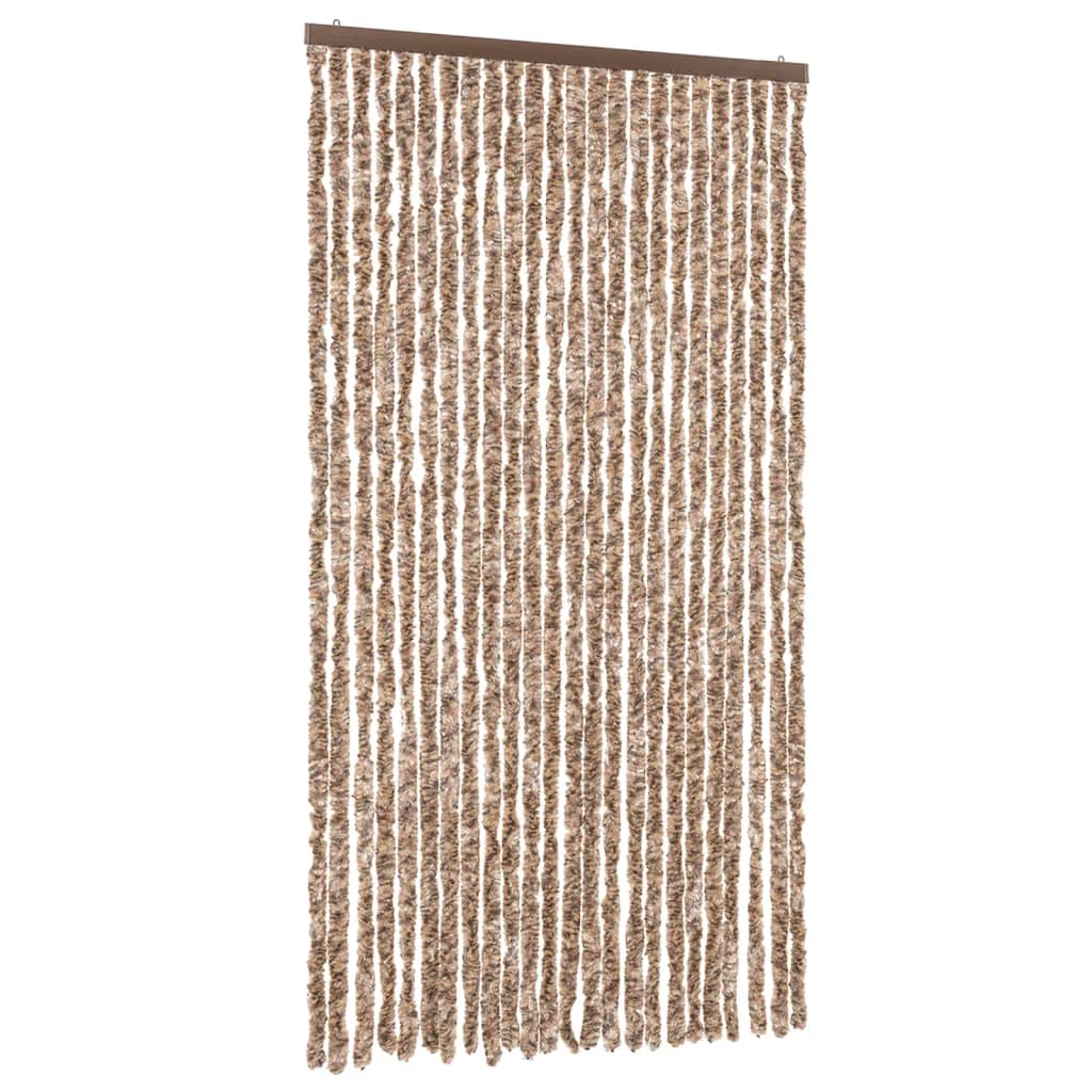 Fluegardin beige og mørkebrun 100x200 cm chenille