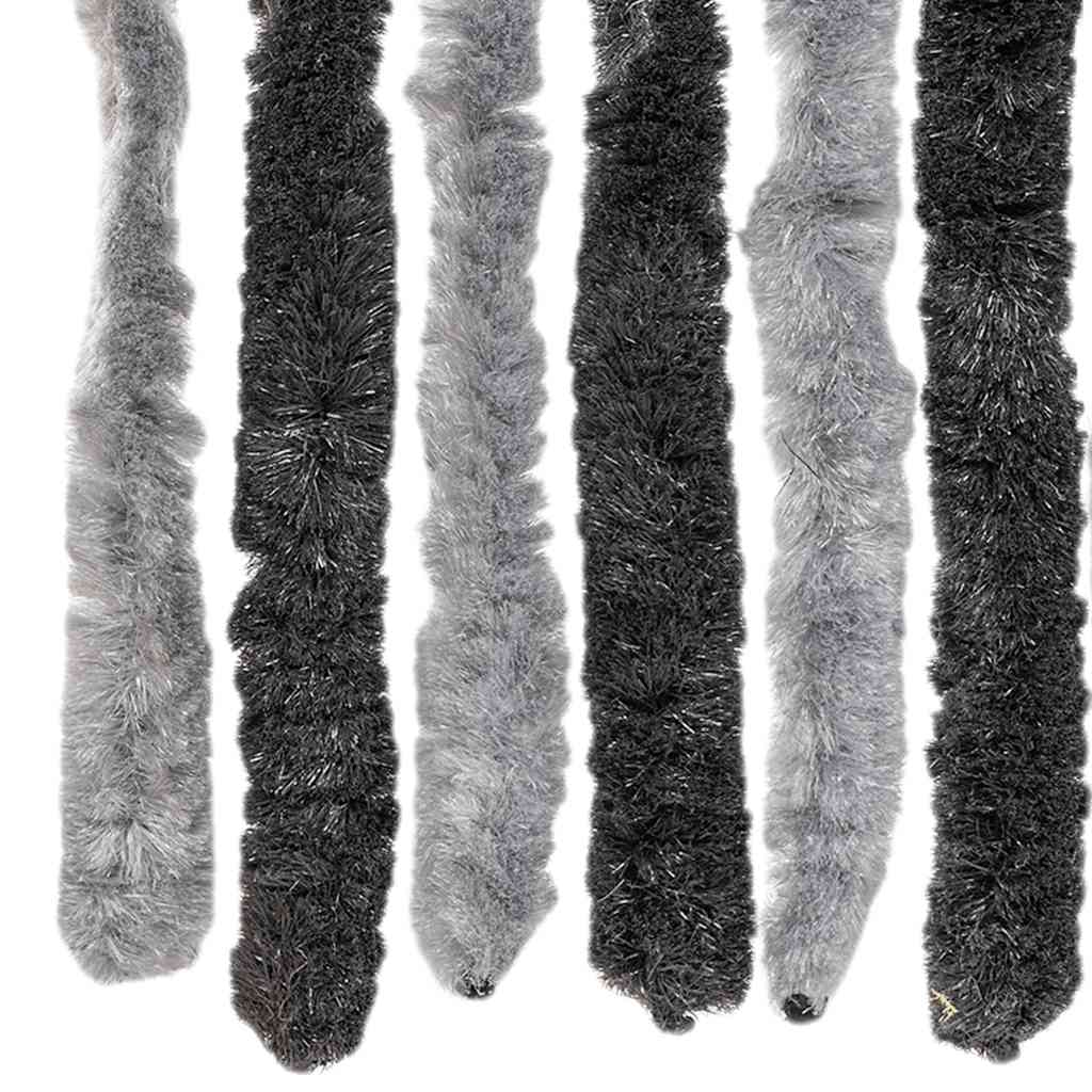 Fluegardin grå og svart 56x200 cm chenille