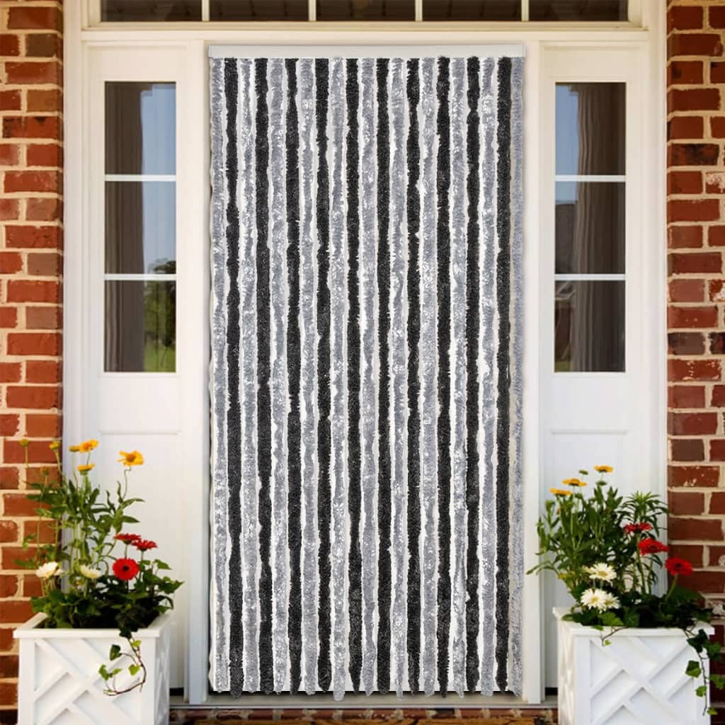 Fluegardin grå og svart 90x220 cm chenille