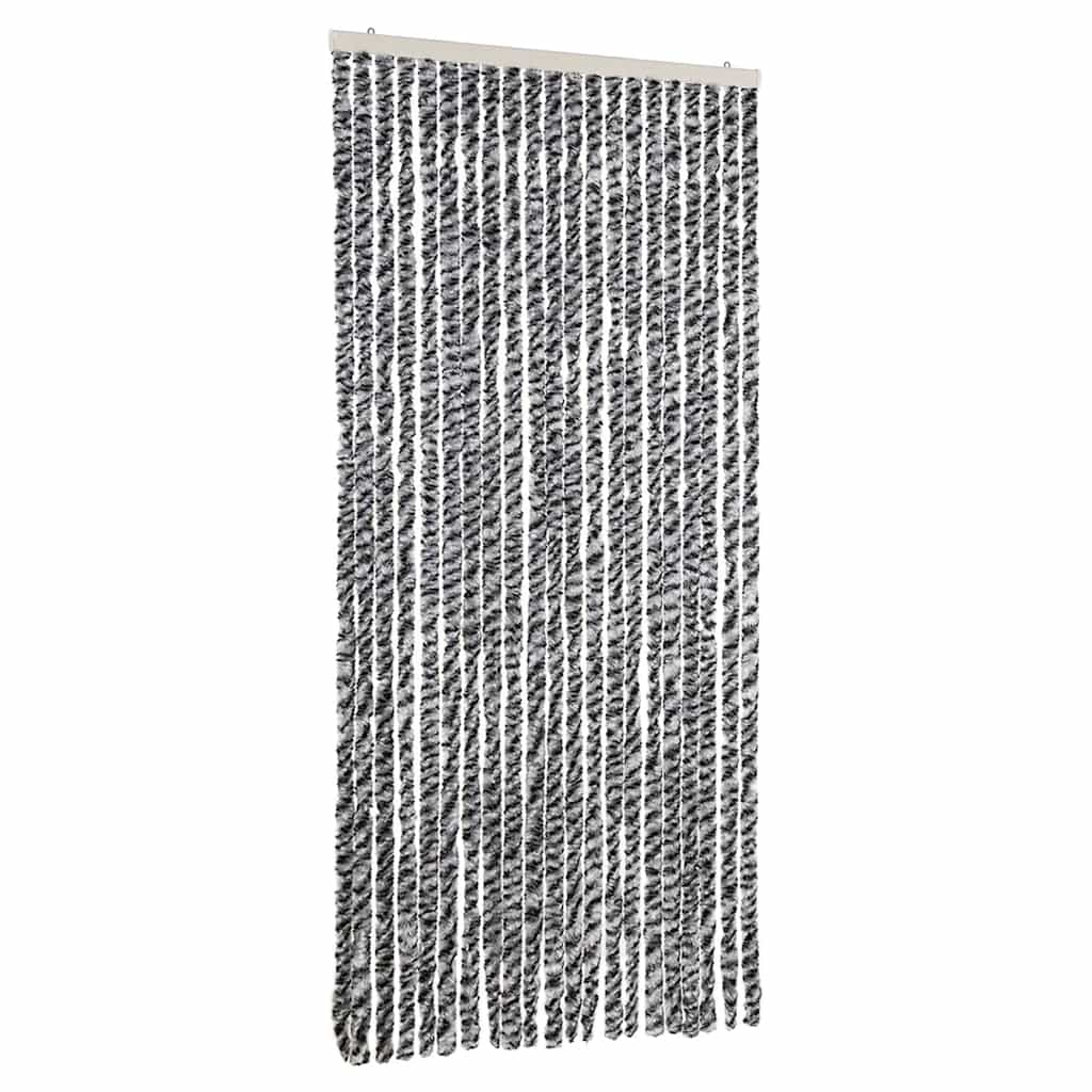 Fluegardin grå og svart og hvit 90x200 cm chenille