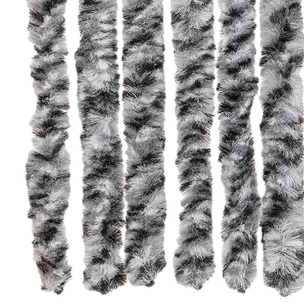 Fluegardin grå og svart og hvit 90x200 cm chenille