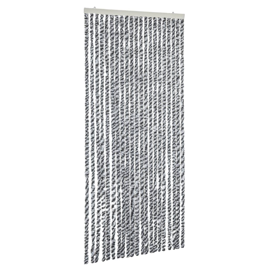 Fluegardin grå og svart og hvit 100x220 cm chenille