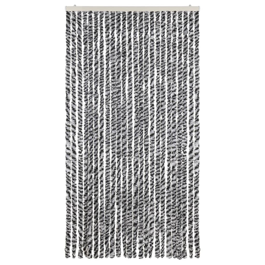 Fluegardin grå og svart og hvit 100x230 cm chenille
