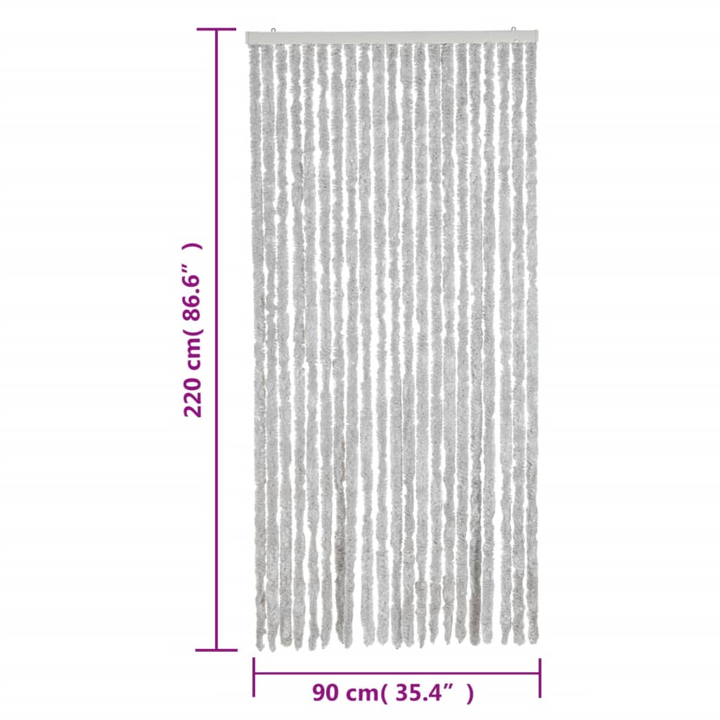 Fluegardin grå 90x220 cm chenille