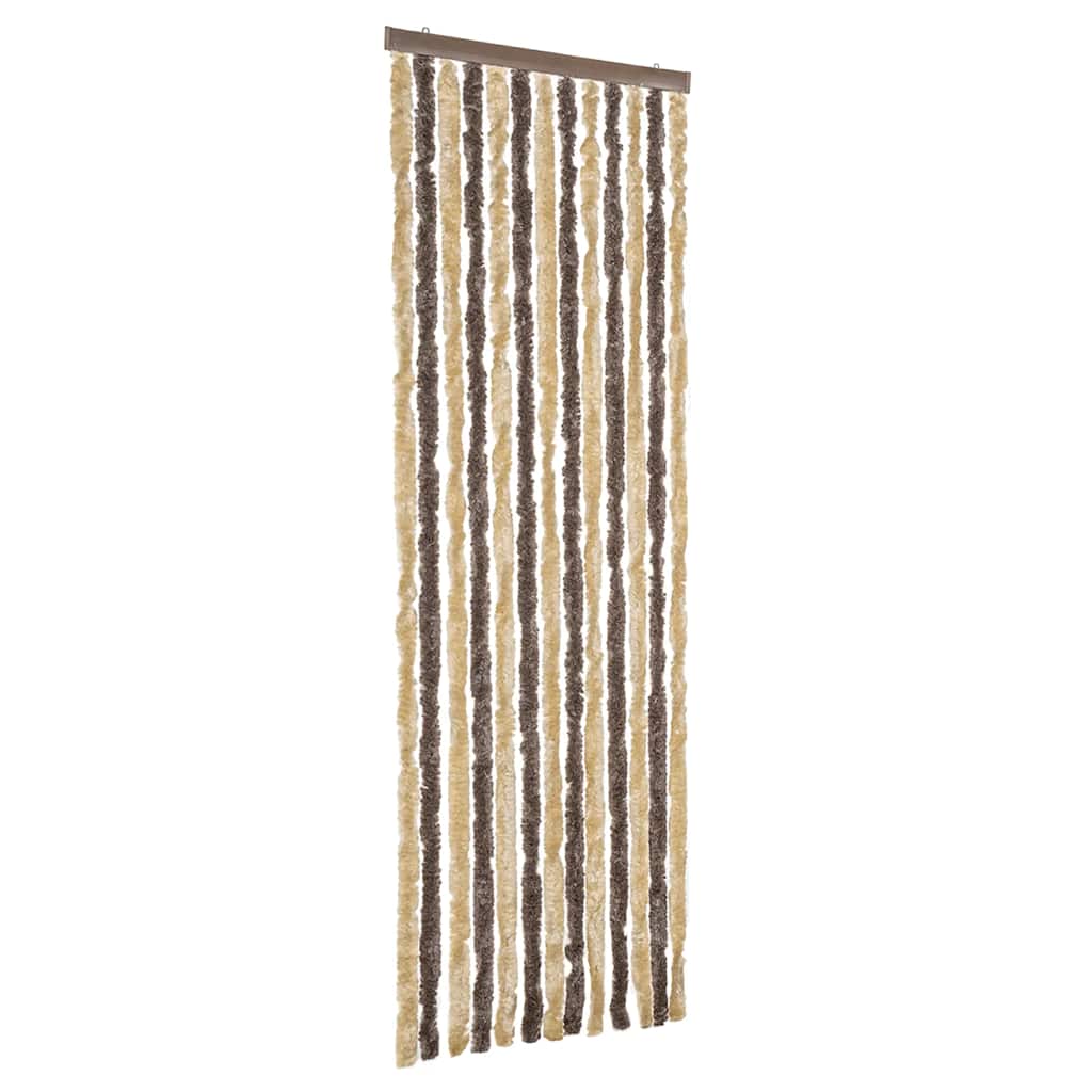 Fluegardin mørkebrun og beige 56x200 cm chenille
