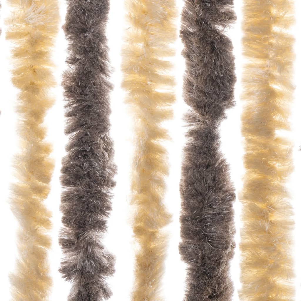 Fluegardin mørkebrun og beige 90x200 cm chenille