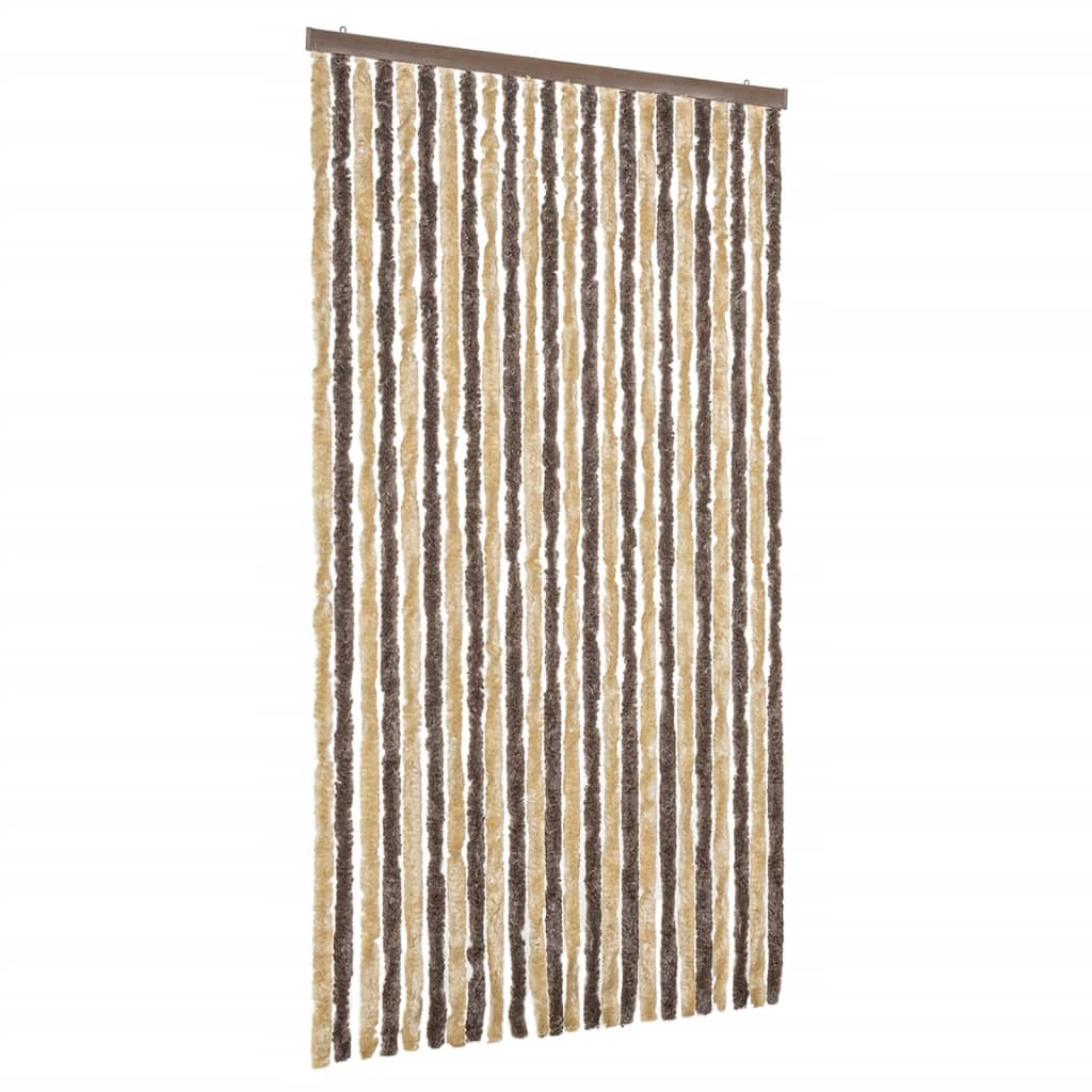 Fluegardin mørkebrun og beige 100x200 cm chenille