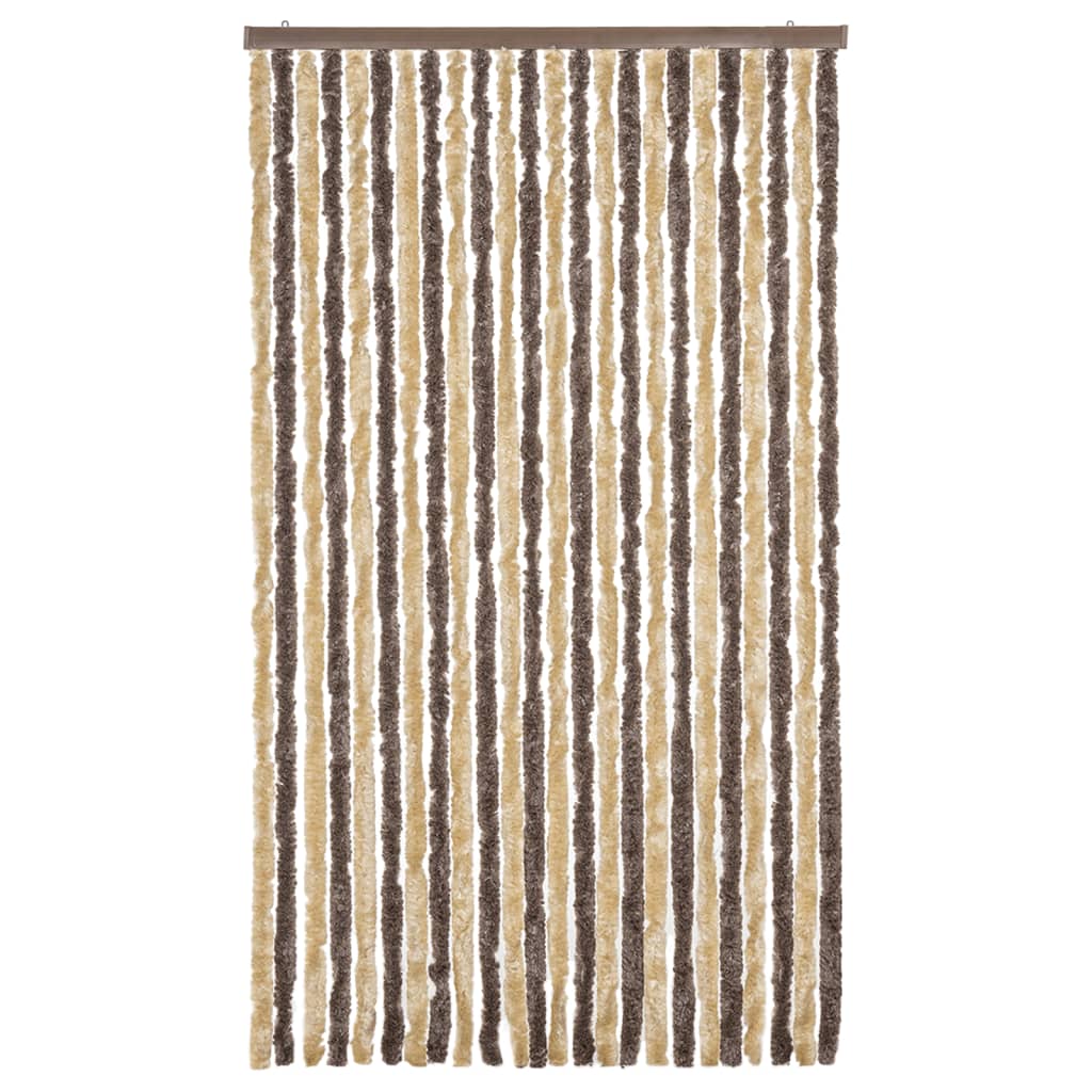 Fluegardin mørkebrun og beige 100x200 cm chenille