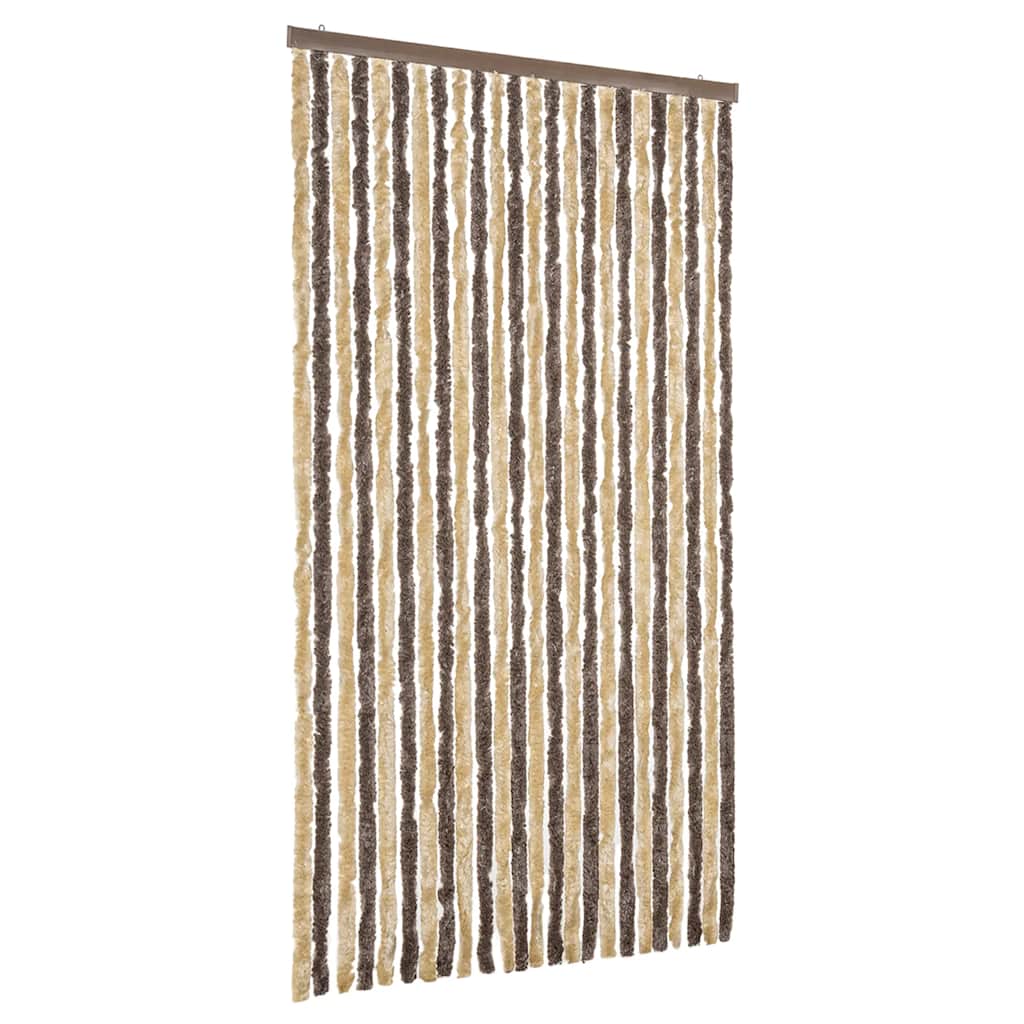 Fluegardin mørkebrun og beige 100x220 cm chenille