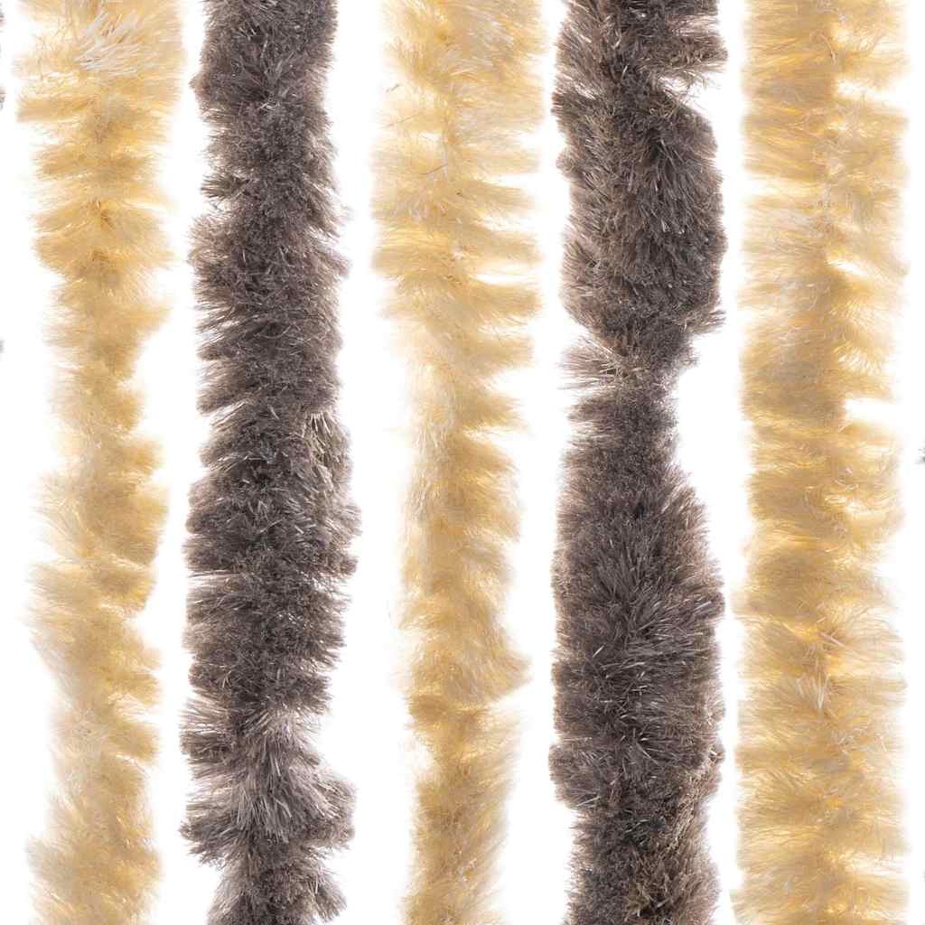Fluegardin mørkebrun og beige 100x220 cm chenille