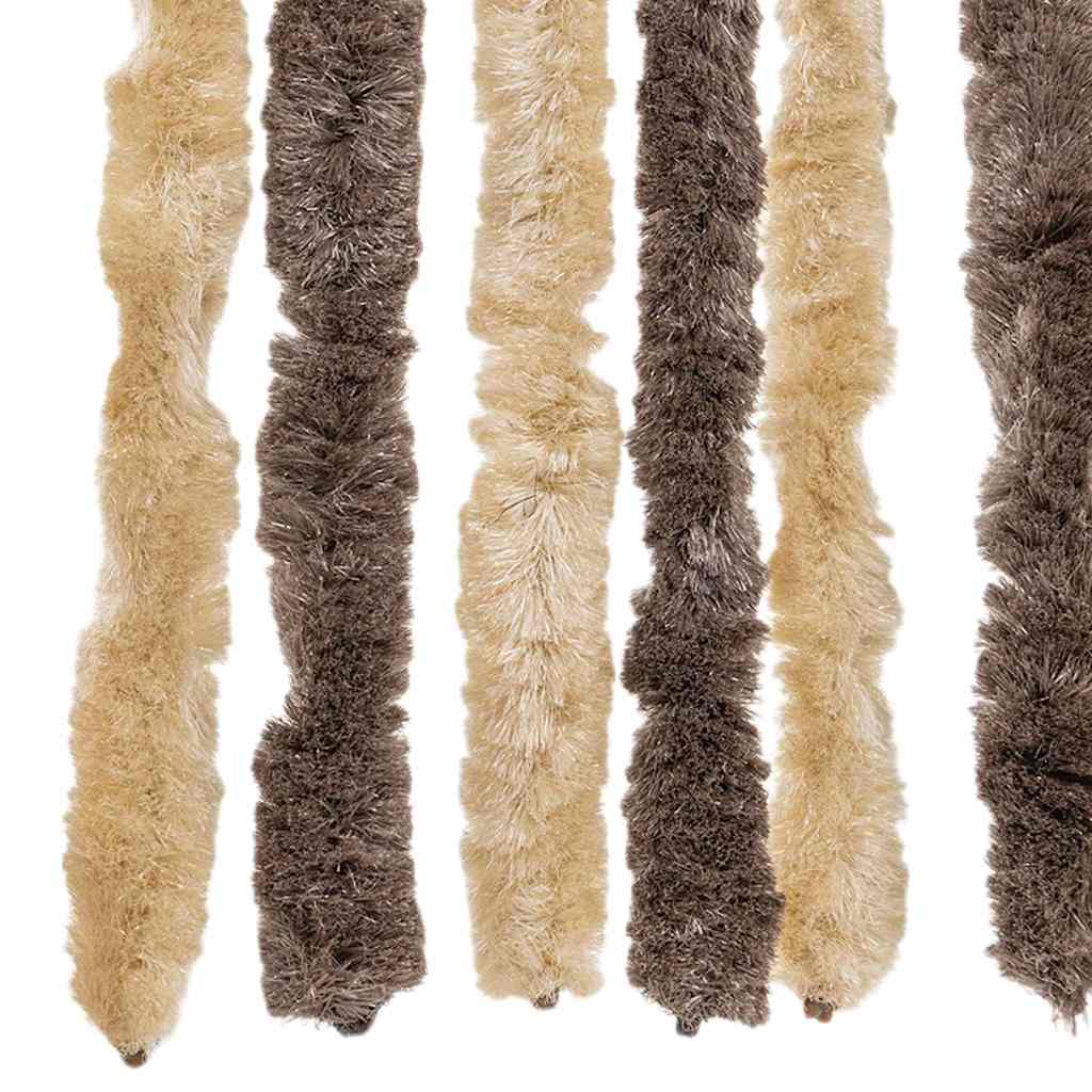 Fluegardin mørkebrun og beige 100x220 cm chenille