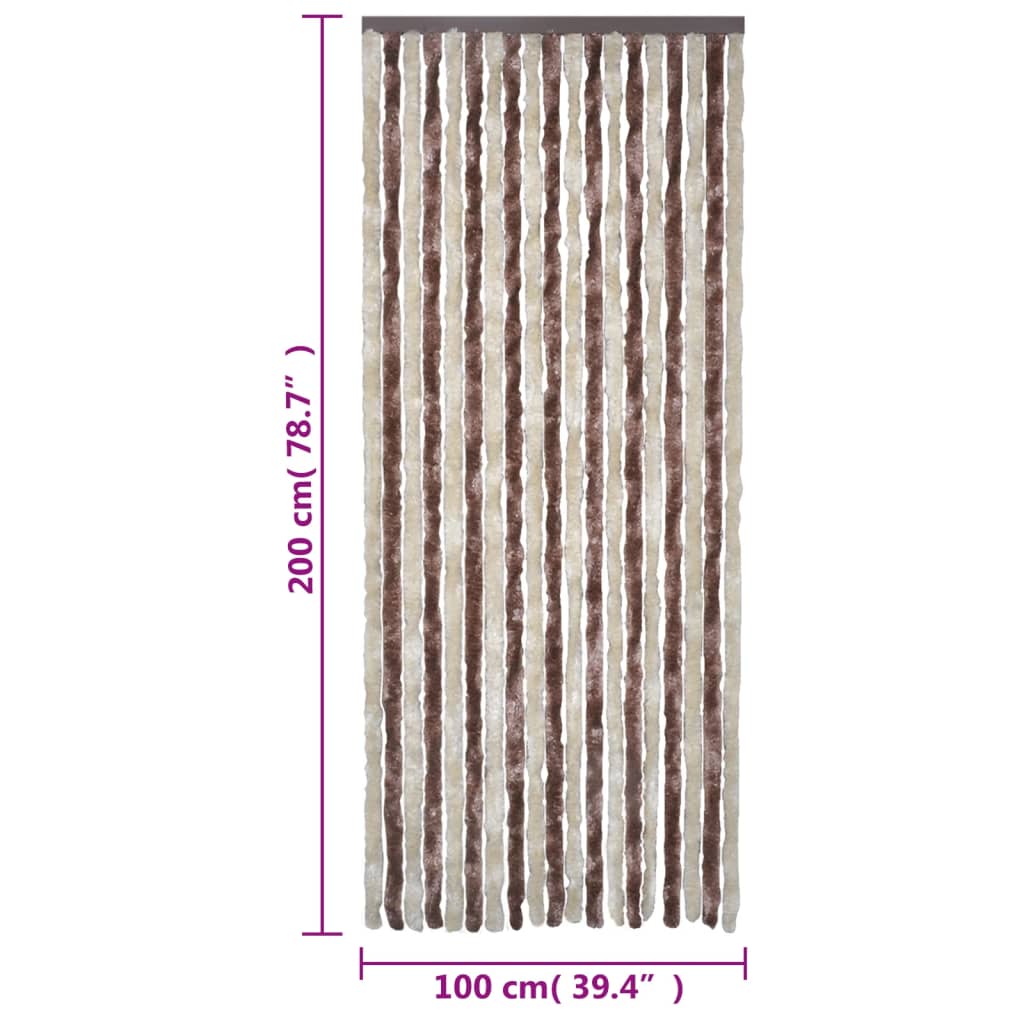 Fluegardin beige og lysebrun 100x200 cm chenille
