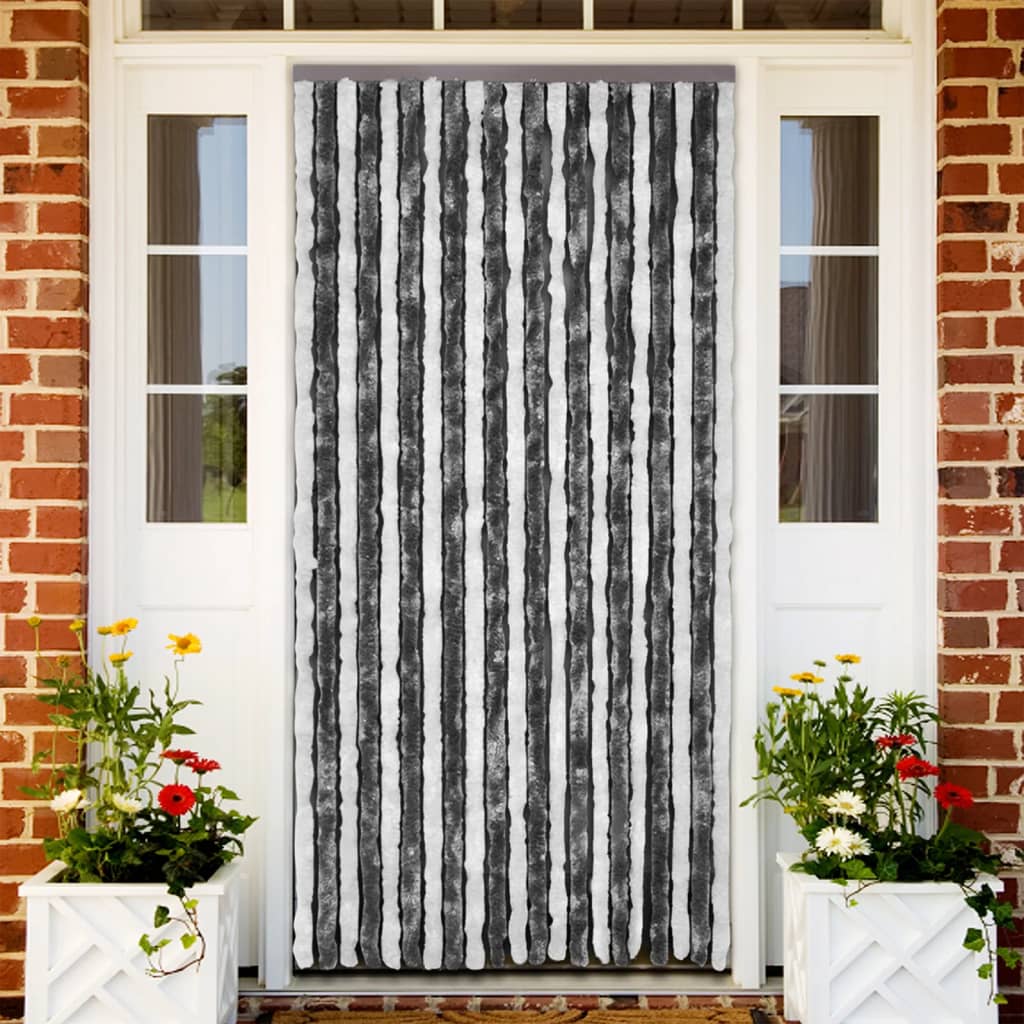 Fluegardin grå og hvit 100x200 cm chenille