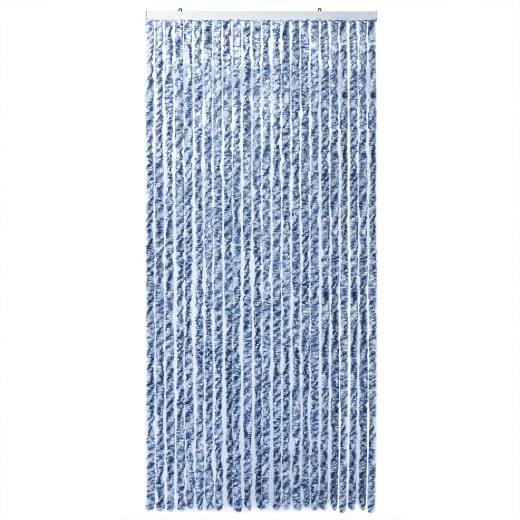 Fluegardin blå og hvit 100x200 cm chenille