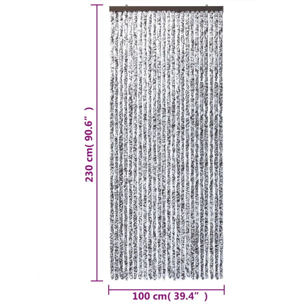 Fluegardin brun og beige 100x230 cm chenille