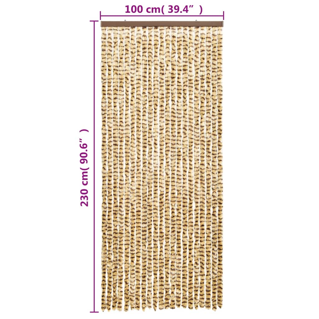 Fluegardin beige og brun 100x230 cm chenille