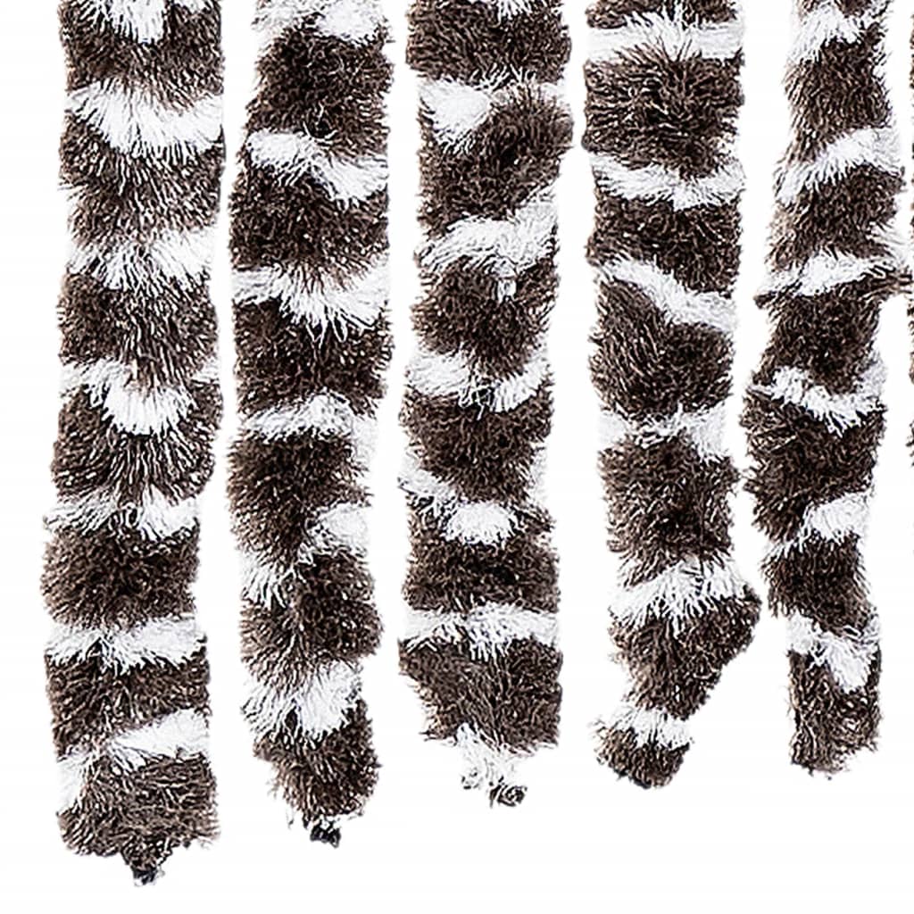 Fluegardin brun og hvit 90x200 cm chenille