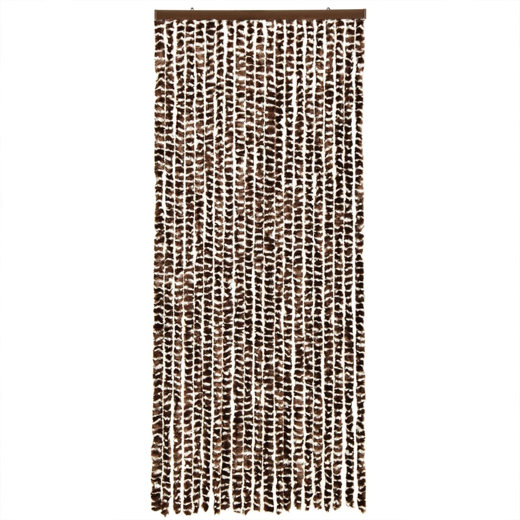 Fluegardin brun og hvit 100x230 cm chenille