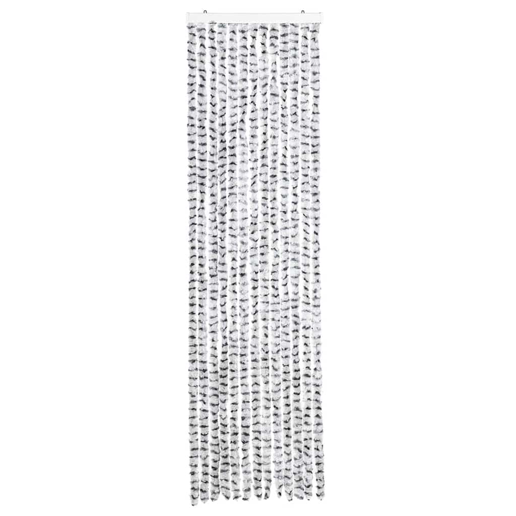 Fluegardin lysegrå og mørkegrå 56x200 cm chenille