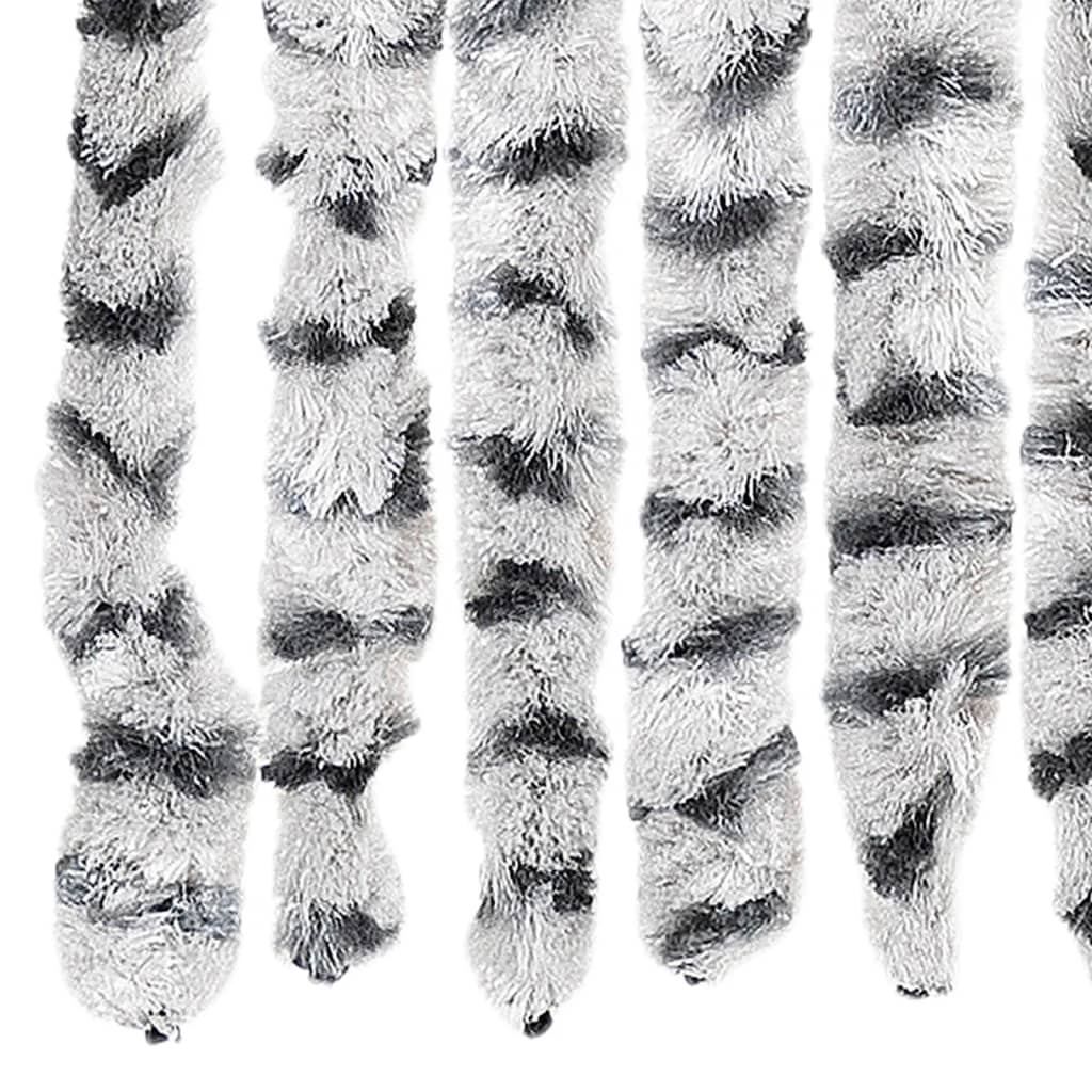 Fluegardin lysegrå og mørkegrå 90x200 cm chenille