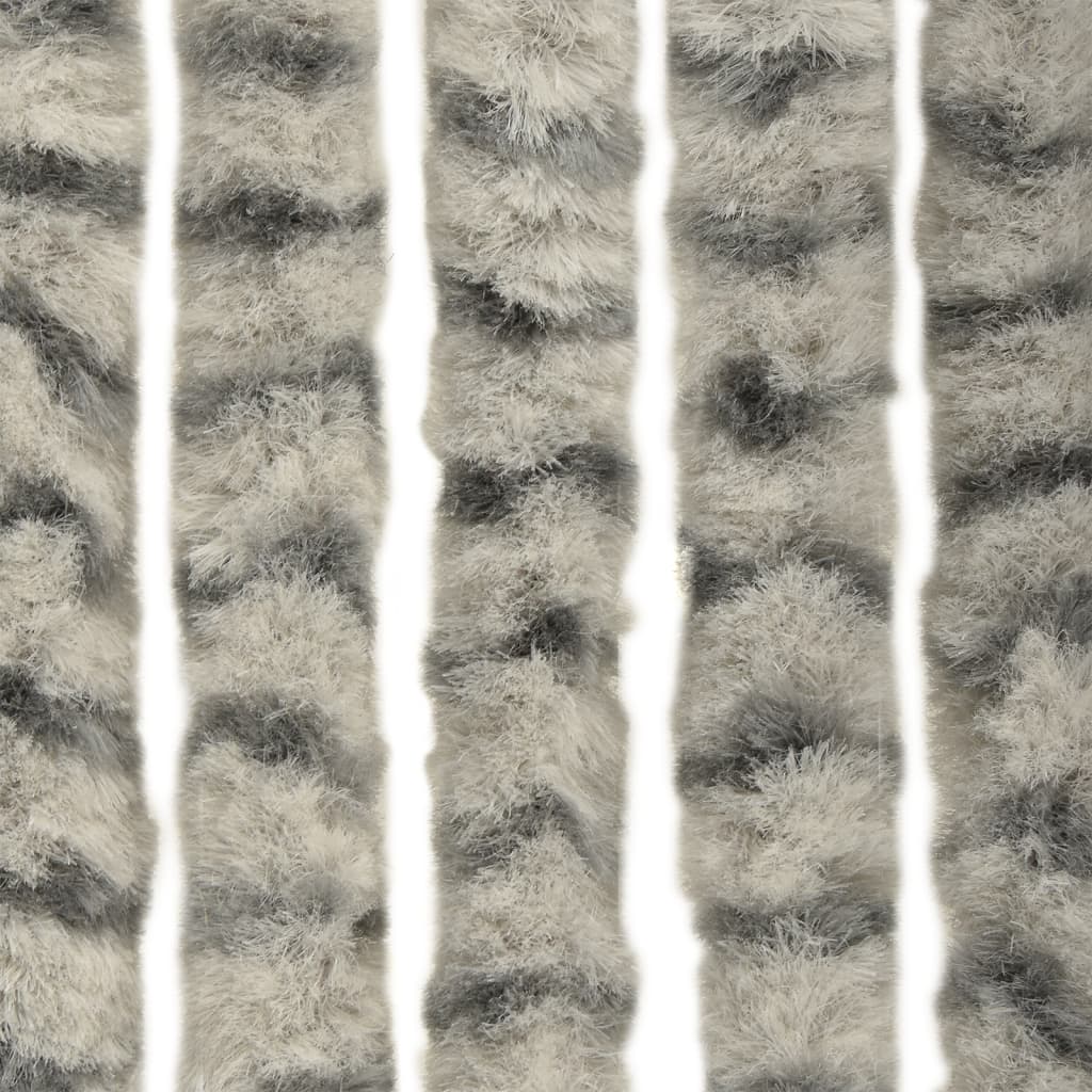 Fluegardin lysegrå og mørkegrå 100x200 cm chenille