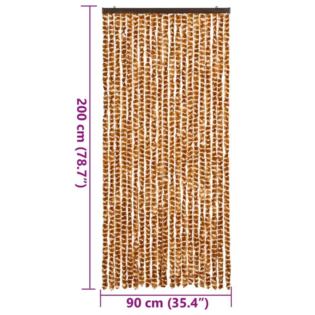 Fluegardin oker og hvit 90x200 cm chenille