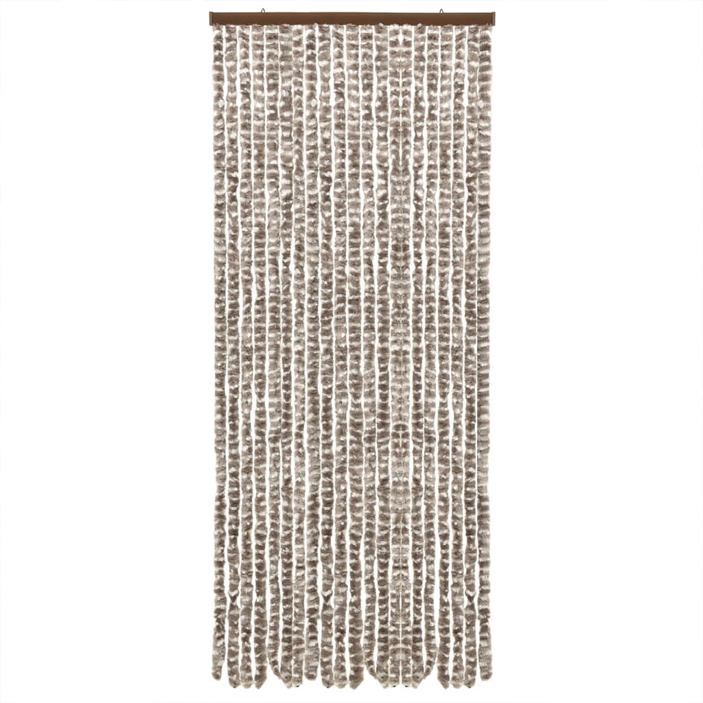 Fluegardin gråbrun og hvit 100x230 cm chenille