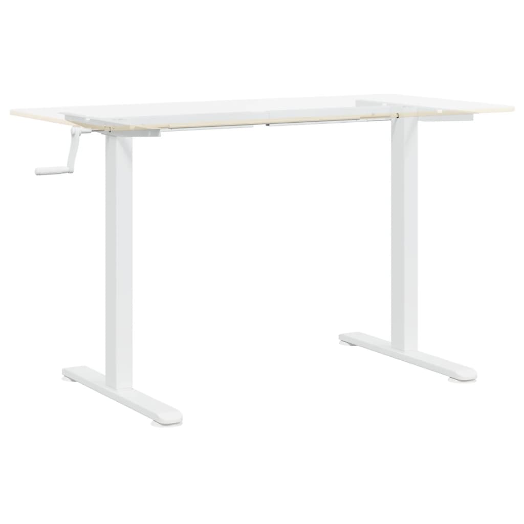 Stående ramme for skrivebord hvit (94-135)x60x(70-114) cm stål