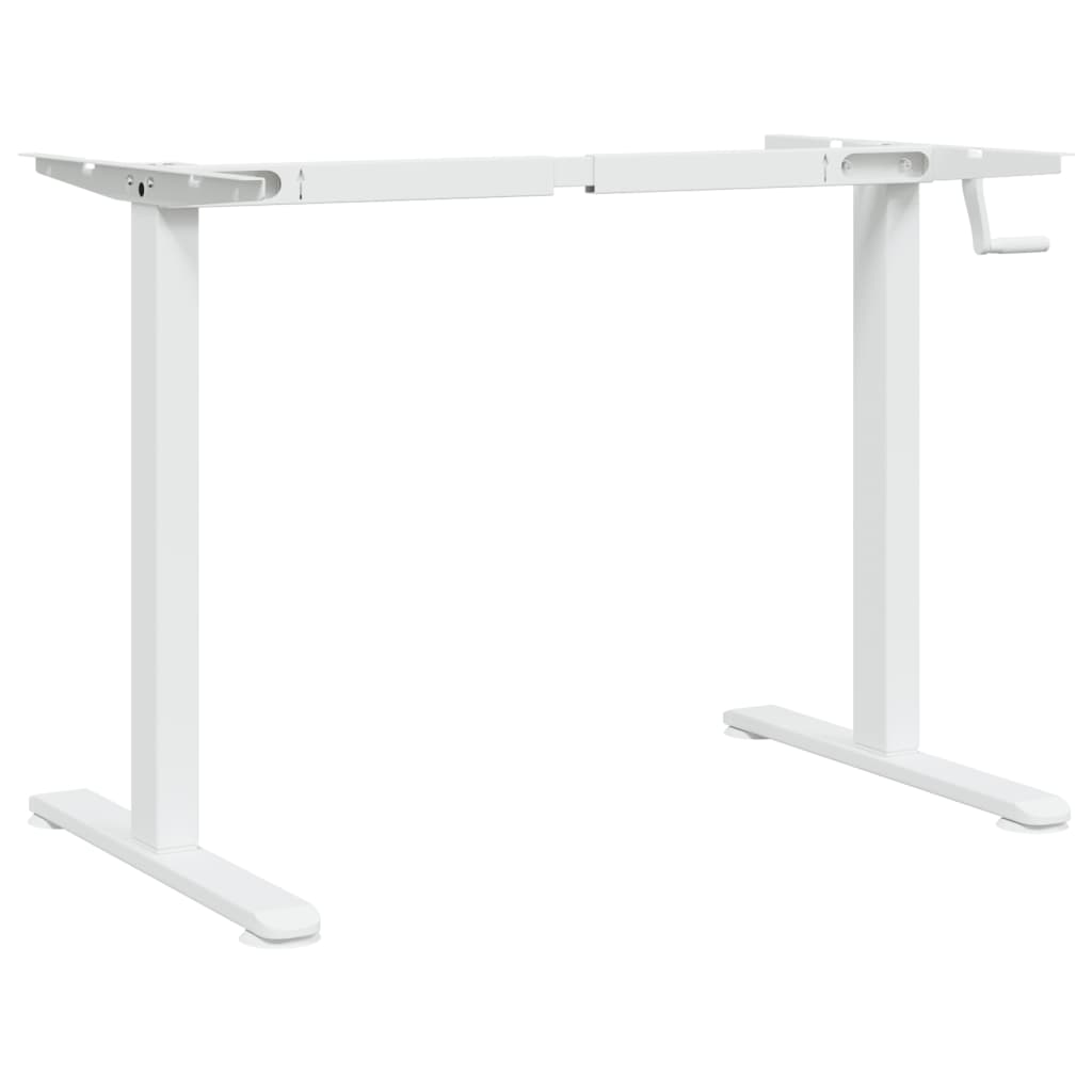 Stående ramme for skrivebord hvit (94-135)x60x(70-114) cm stål