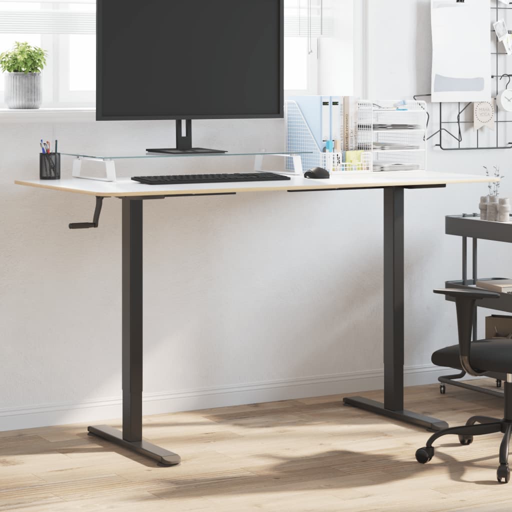 Stående ramme for skrivebord svart (94-135)x60x(70-114) cm stål