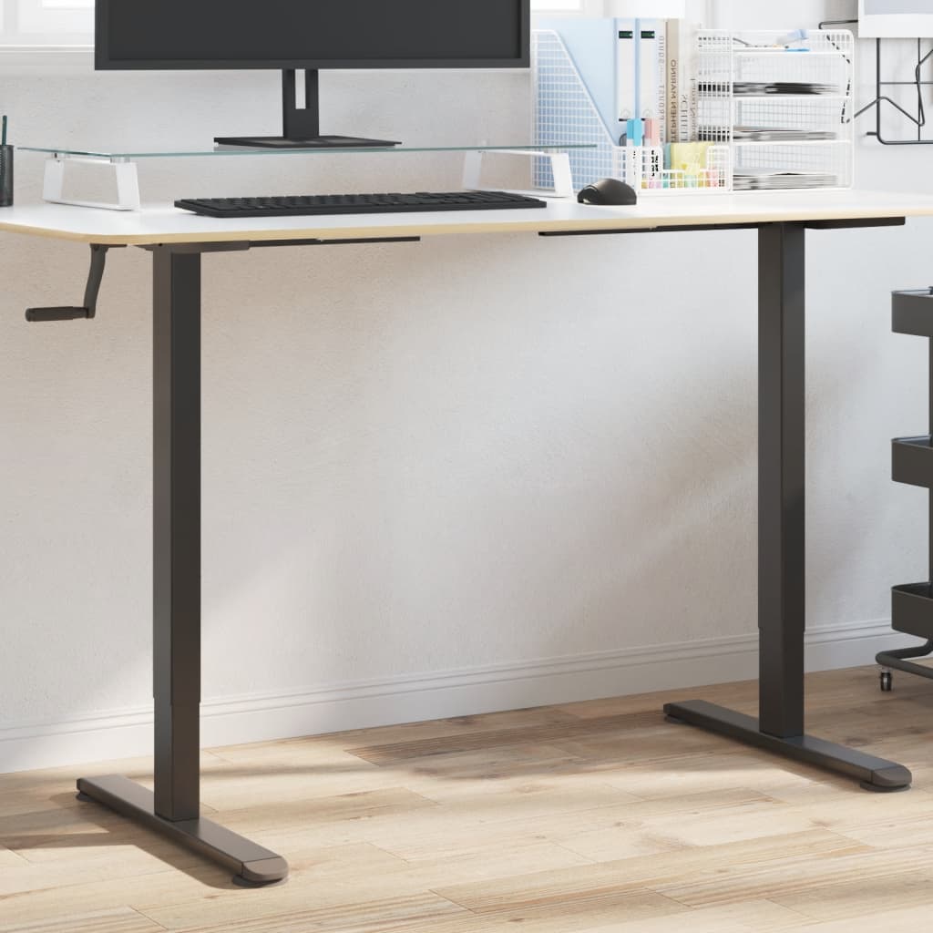 Stående ramme for skrivebord svart (94-135)x60x(70-114) cm stål