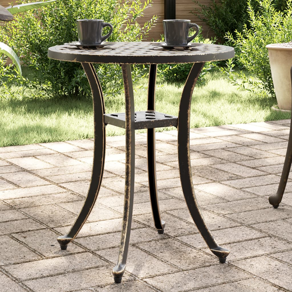 Hagebord bronse Ø48x53 cm støpt aluminium vidaXL