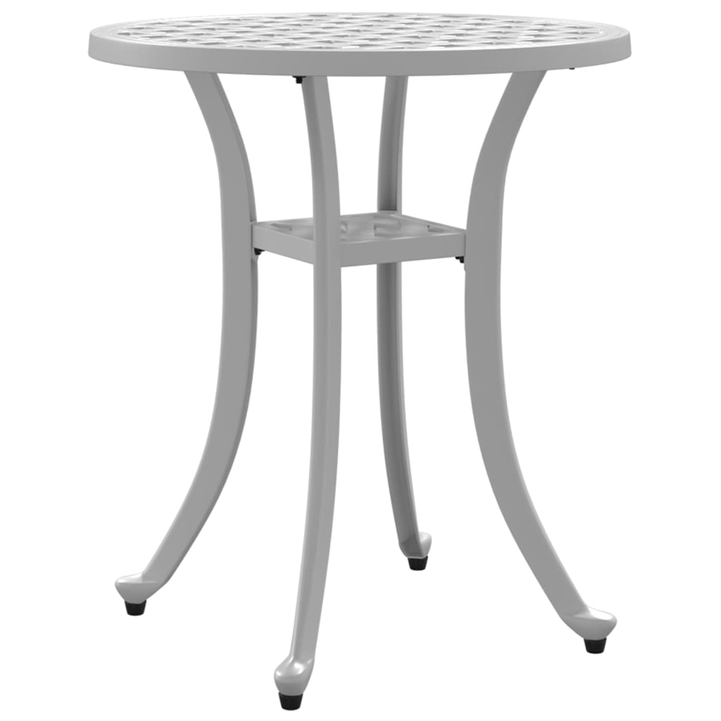Hagebord hvit Ø48x53 cm støpt aluminium vidaXL