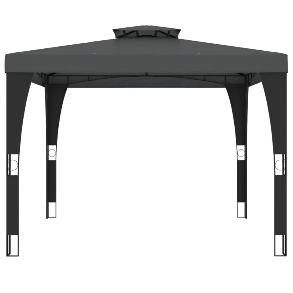 Paviljong med dobbelttak antrasitt 2,98x2,98 m stål