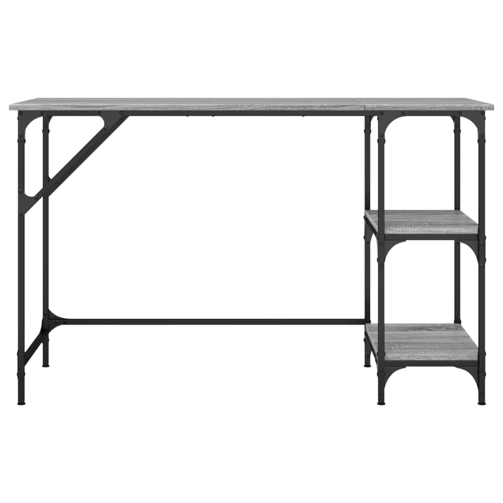 Skrivebord grå sonoma 120x50x75 cm metall og konstruert tre