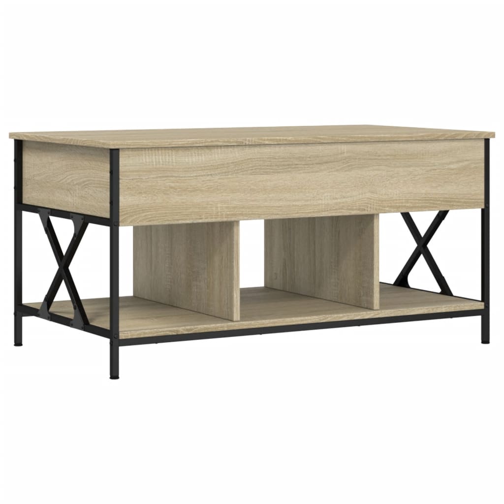 Salongbord sonoma eik 100x55x50 cm konstruert tre og metall