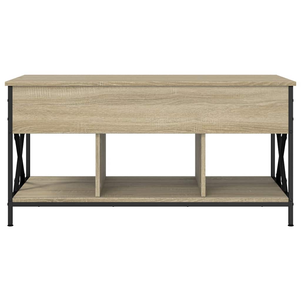 Salongbord sonoma eik 100x55x50 cm konstruert tre og metall
