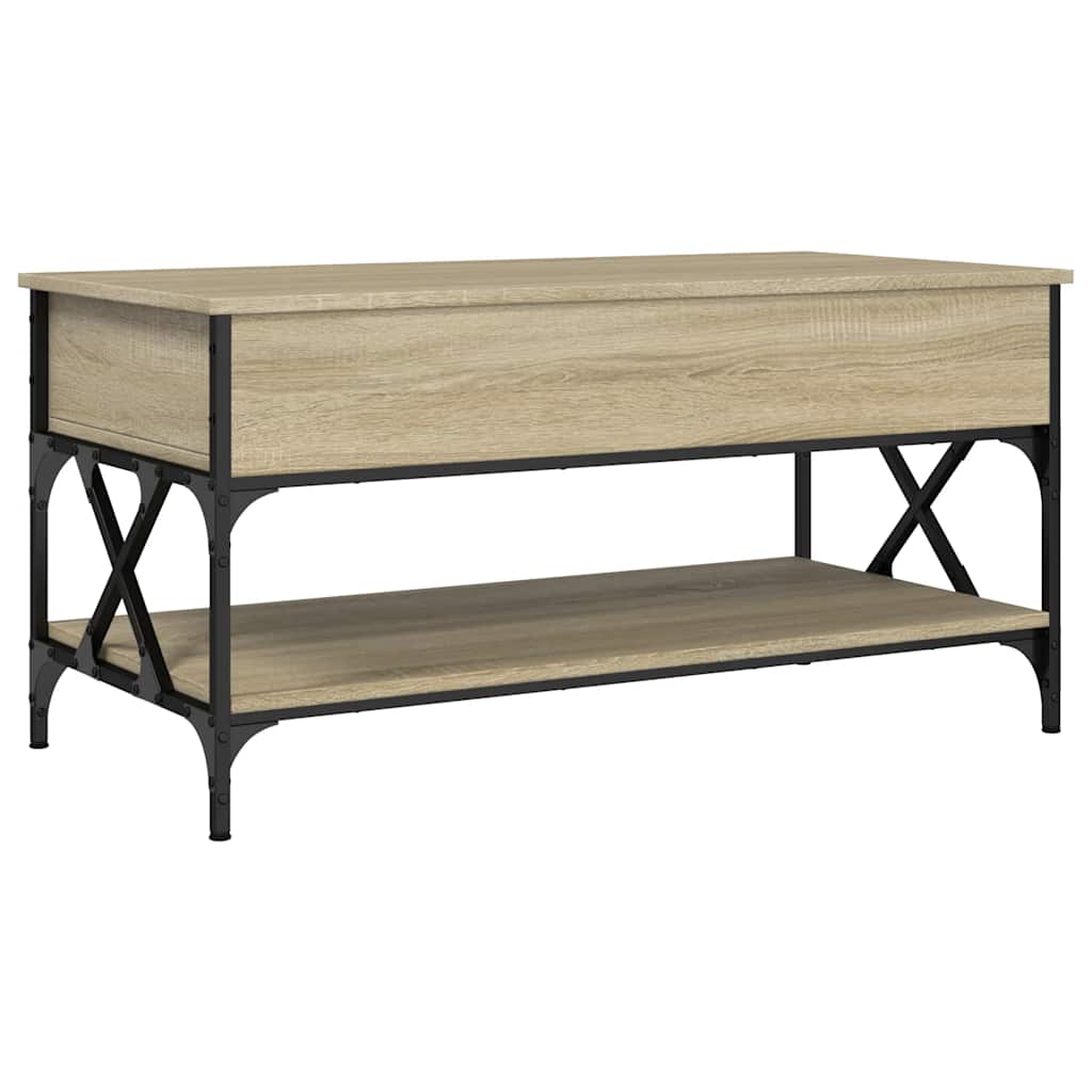 Salongbord sonoma eik 100x55x50 cm konstruert tre og metall