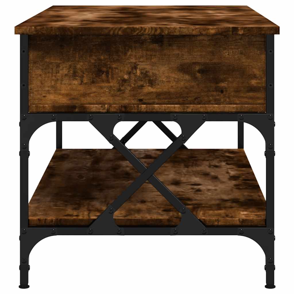 Salongbord røkt eik 100x55x50 cm konstruert tre og metall