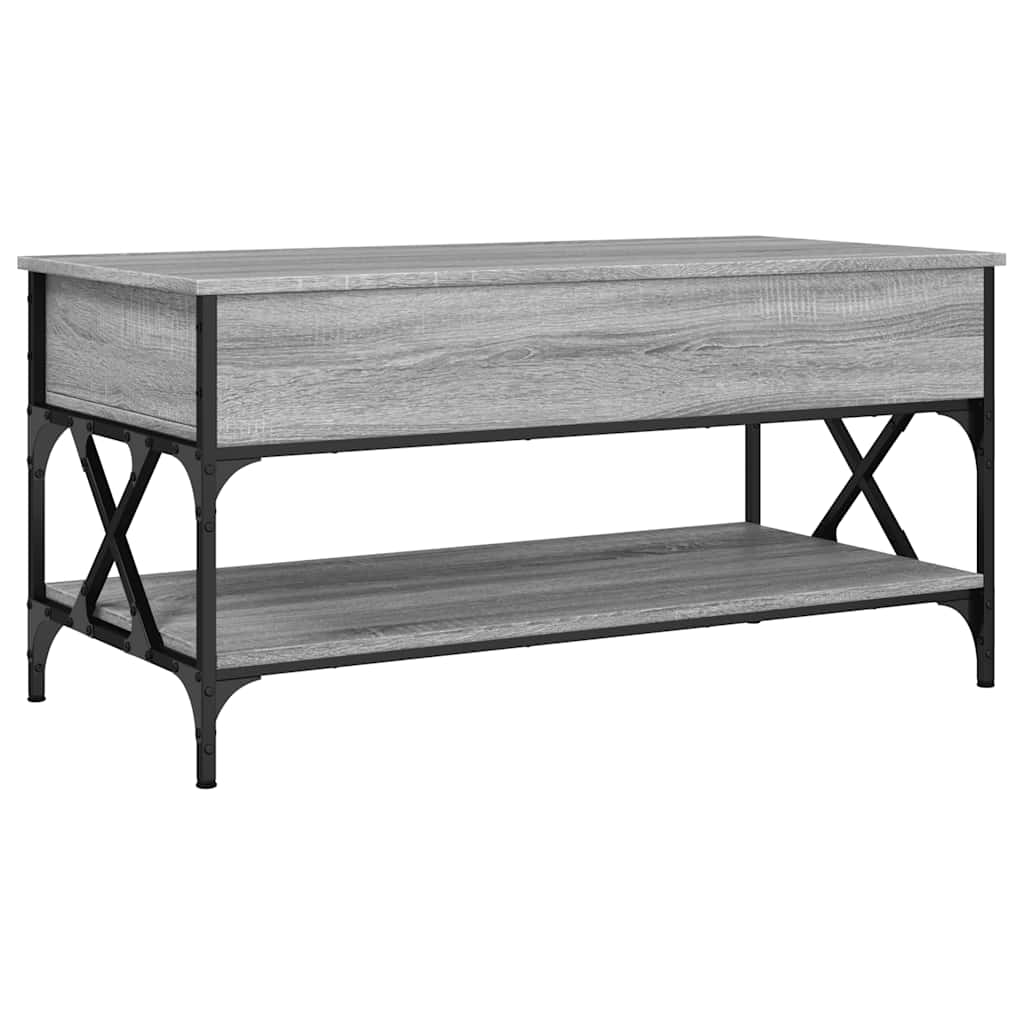 Salongbord grå sonoma 100x55x50 cm konstruert tre og metall