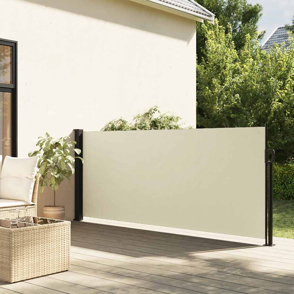Uttrekkbar sidemarkise kremhvit 100x300 cm vidaXL