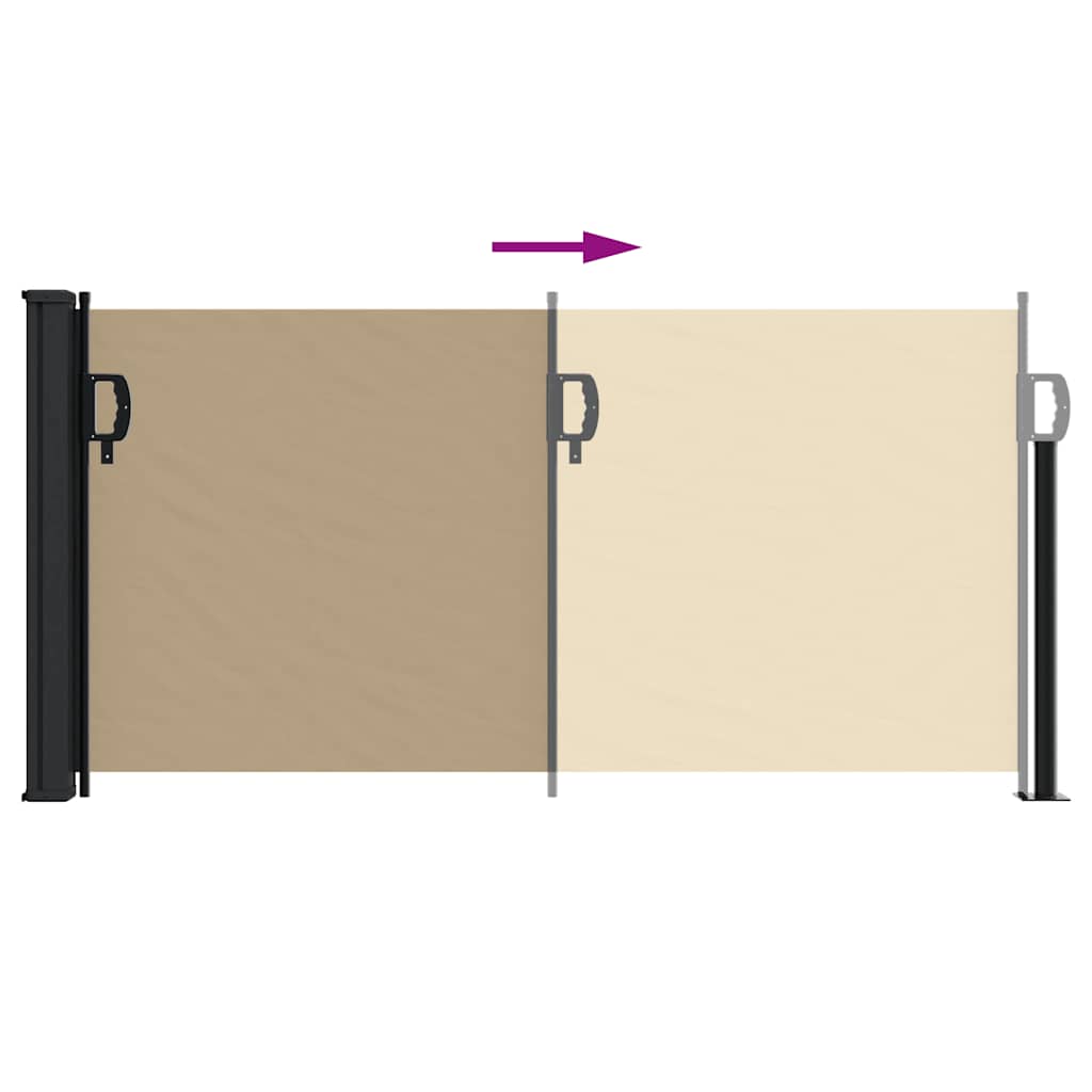 Uttrekkbar sidemarkise beige 100x300 cm vidaXL