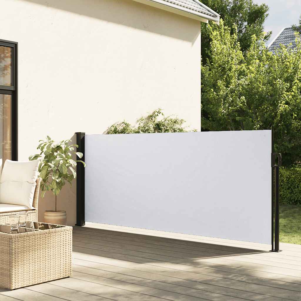 Uttrekkbar sidemarkise hvit 100x300 cm vidaXL
