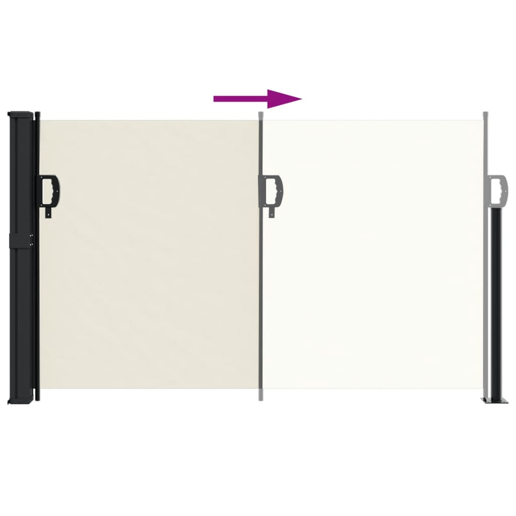 Uttrekkbar sidemarkise kremhvit 117x300 cm