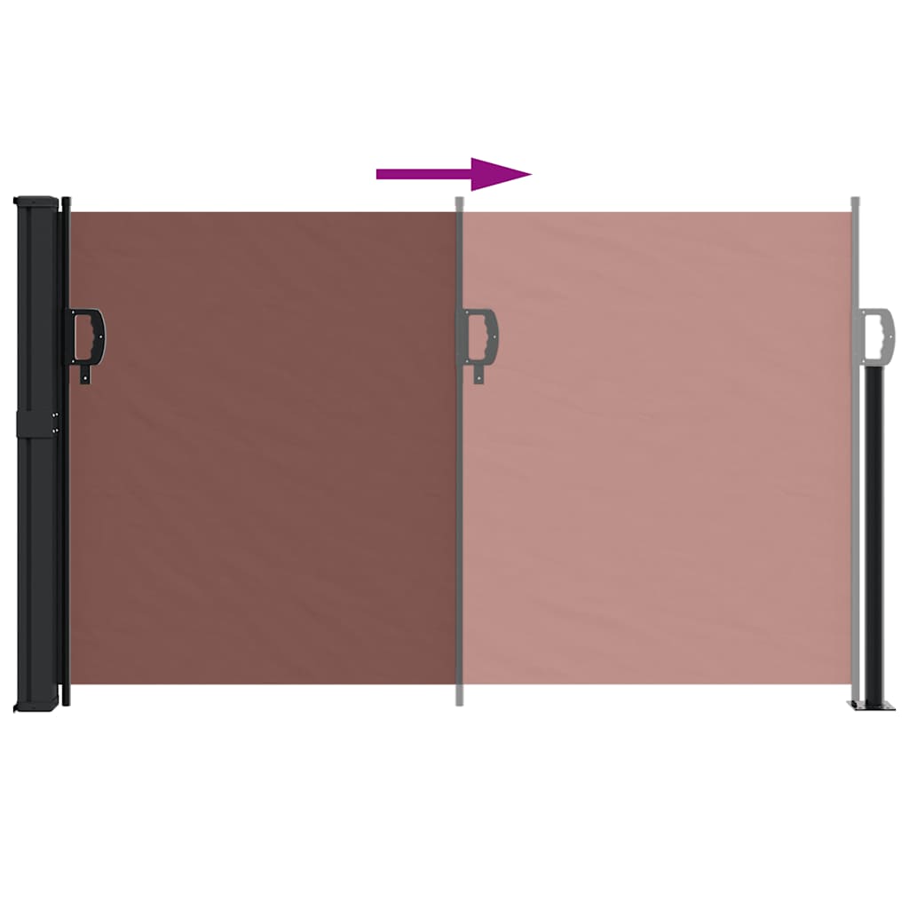 Uttrekkbar sidemarkise brun 117x300 cm
