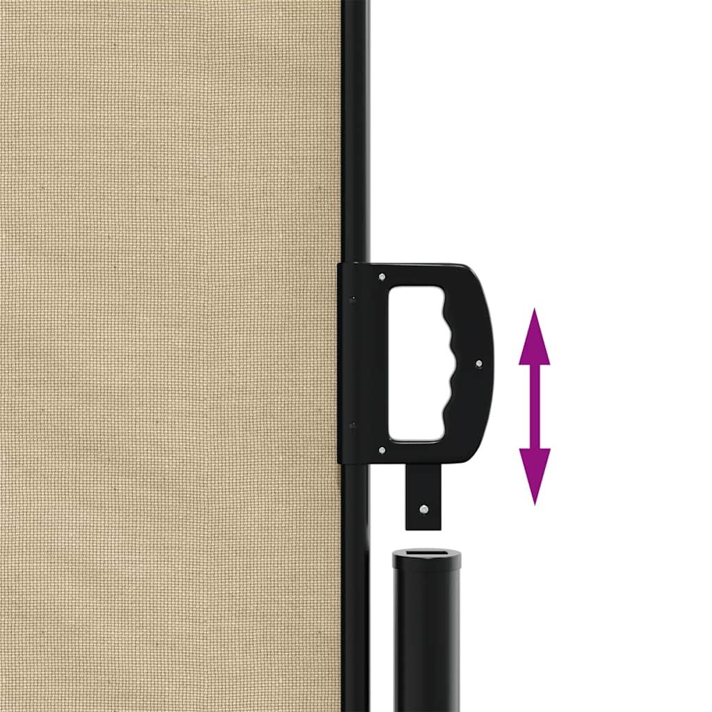 Uttrekkbar sidemarkise beige 117x300 cm vidaXL
