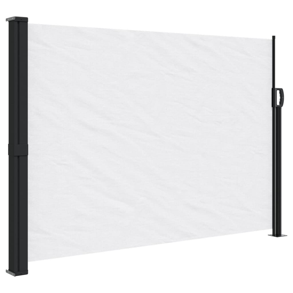 Uttrekkbar sidemarkise hvit 140x300 cm