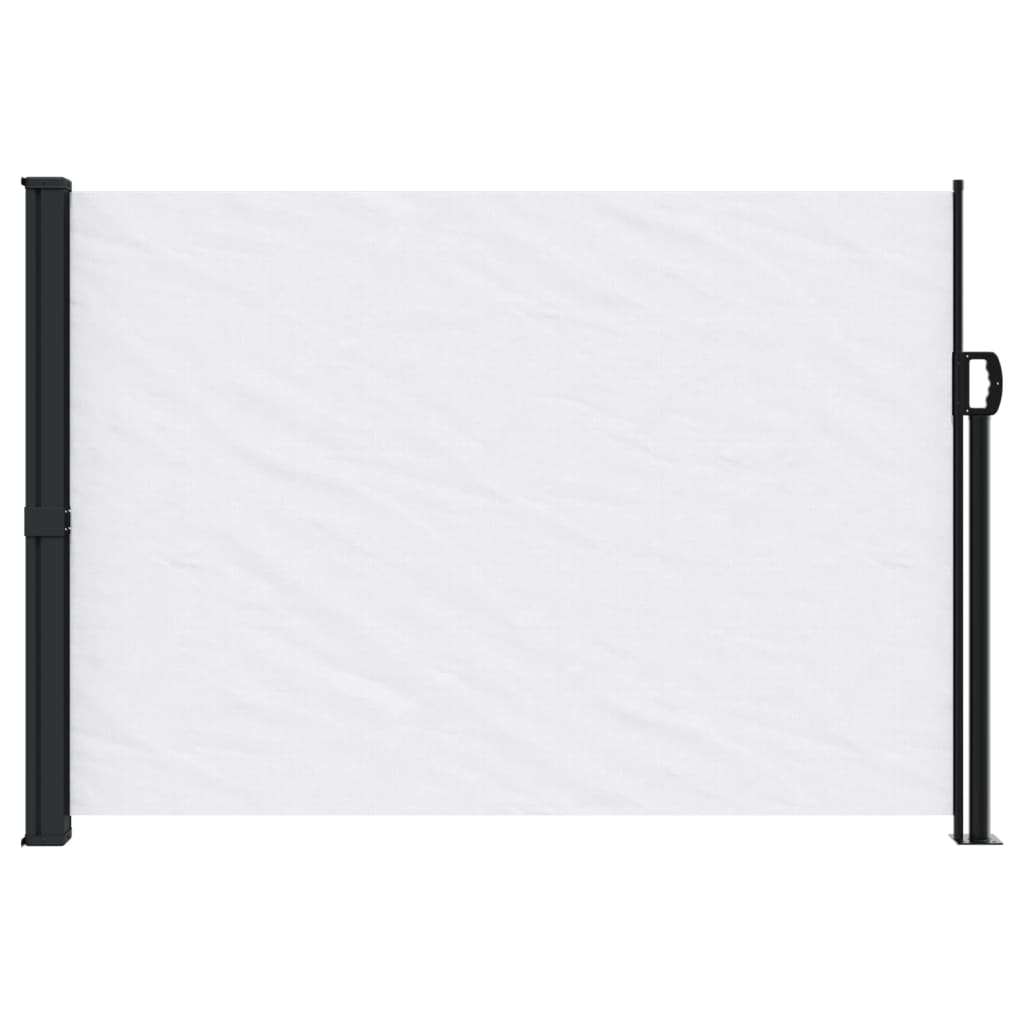 Uttrekkbar sidemarkise hvit 140x300 cm