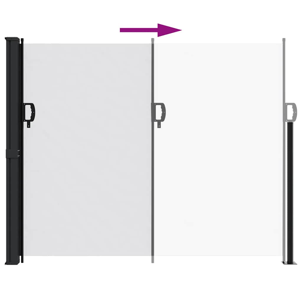 Uttrekkbar sidemarkise hvit 160x300 cm